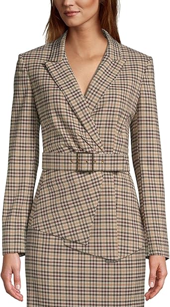 tahari plaid blazer