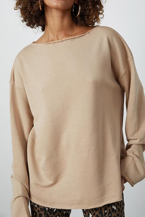 Kayık Yaka Oversize Sweatshirt
