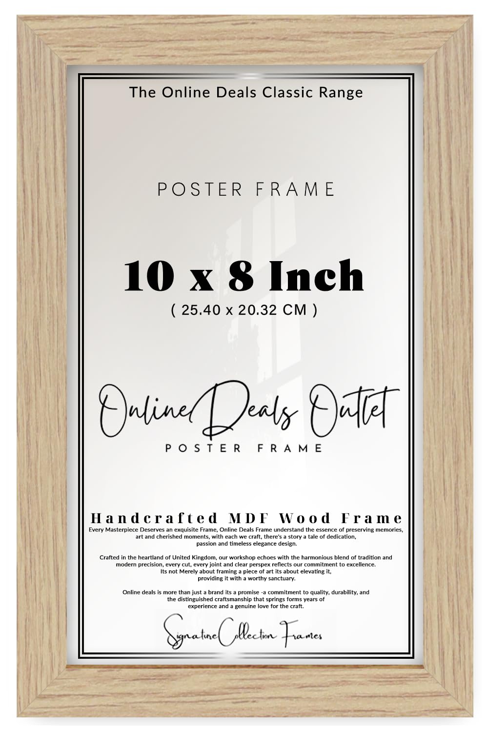 Oak Online Deals | Mdf Poster Frame (25.40 X 20.32 Cm) 10X8 Inch For Artistic Portraits, Sketches & Travel Souvenirs, Sturdy Mdf Build, Secure Wall Mounting Hooks [ ]