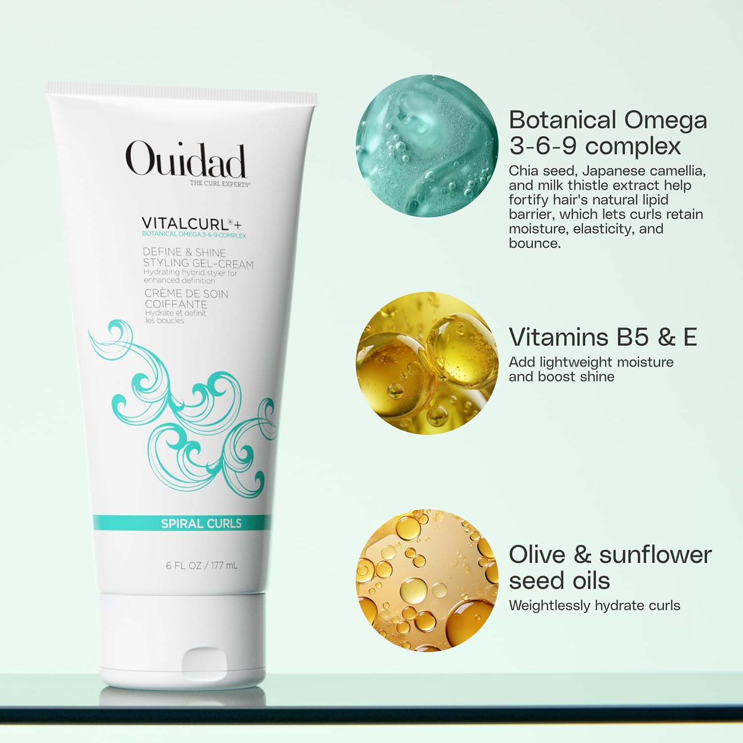 OUIDAD VitalCurl+ Define & Shine Styling Gel Cream, 6oz - Image 5