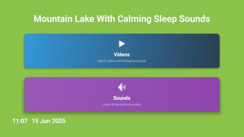 Mountain Lake – Peaceful Nature Scenery with Relaxing Music Ambience Screensaver – vue 3