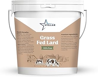 Stellar - 100% Pure Grass Fed Lard - Food Grade - 3 LBS