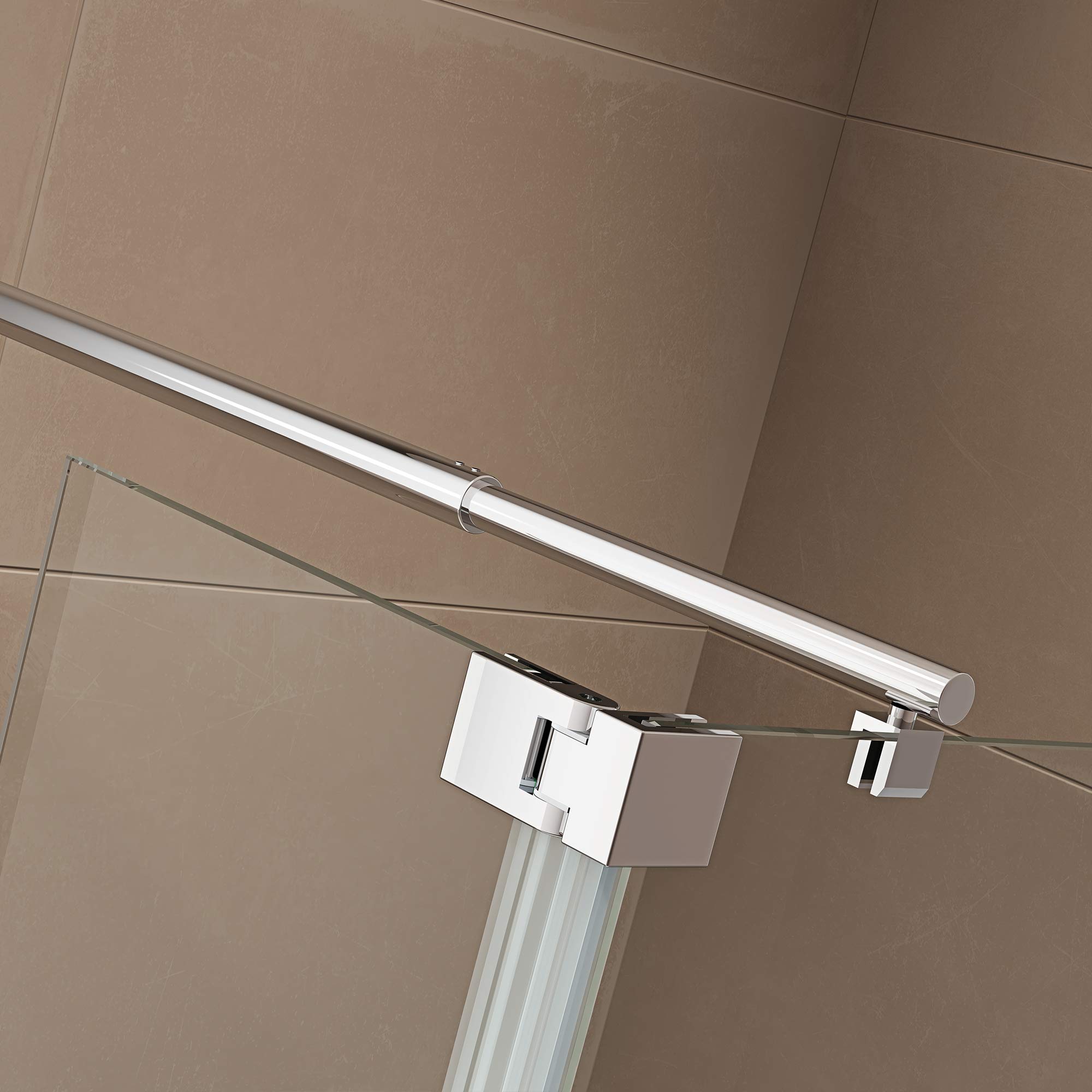 BERNSTEIN - Volet pivotant de protection 200x30cm (HxL) en verre transparent 10mm pour paroi de douche à l'italienne en verre véritable - NT106