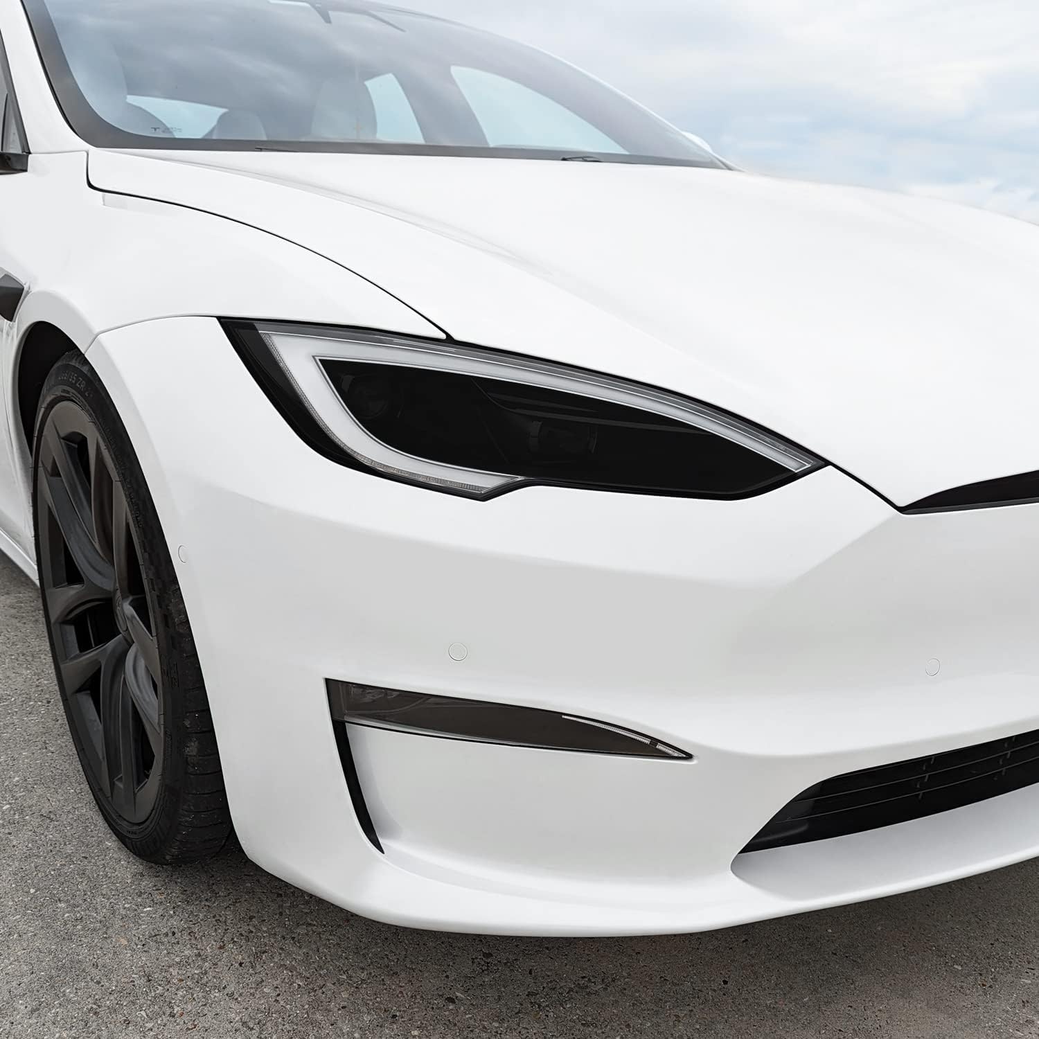 SlickMod PreCut Vinyl Smoke Tint for 2022-2023 Tesla Model S Headlight (20% Dark Smoke, 2. Headlight Cutout)