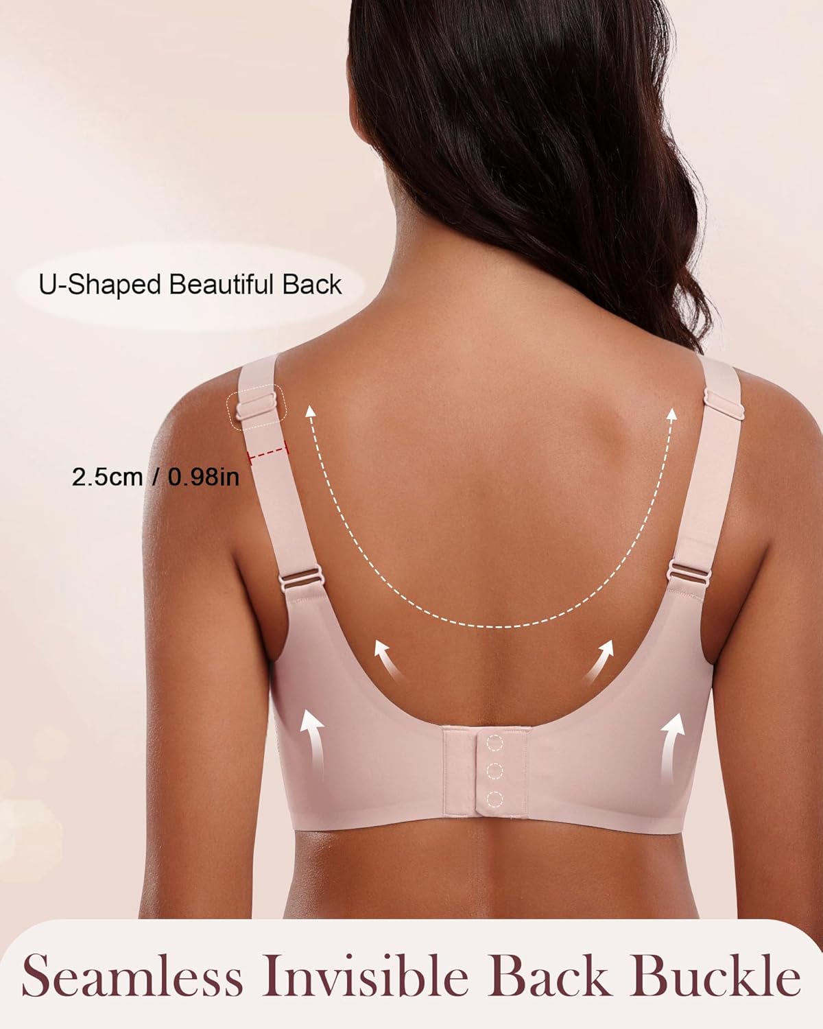 HORISUN Seamless Mesh Lace Bras for Women No Underwire Wireless Bras with Support and Lift Full Coverage Deep V Bralettes - Image 4