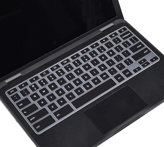 Keyboard Cover for Dell Chromebook 11 3100 3110 C3181 P22T / Dell Chromebook 11 3120 3180 3181 3189 5190 11.6 / Dell Chromebook 13 3380 13.3 Chromebook Keyboard Skin, Black