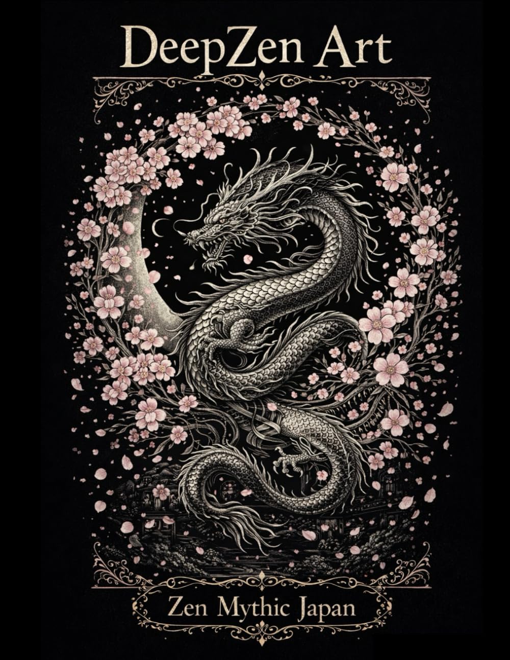 DeepZen Art Vol.2: Zen Mythic Japan: A Mystical Japanese Coloring Journey of Sakura, Sacred Creatures, Gods & Zen Mandalas