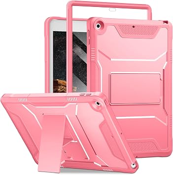 حافظة DTTO لجهاز iPad من الجيل التاسع/الثامن/السابع مقاس 10.2 بوصة 2021/2020/2019، واقي شاشة مدمج، غطاء واقي متين مقاوم للصدمات لكامل الجسم مع مسند لجهاز iPad 10.2 بوصة، بطيخ