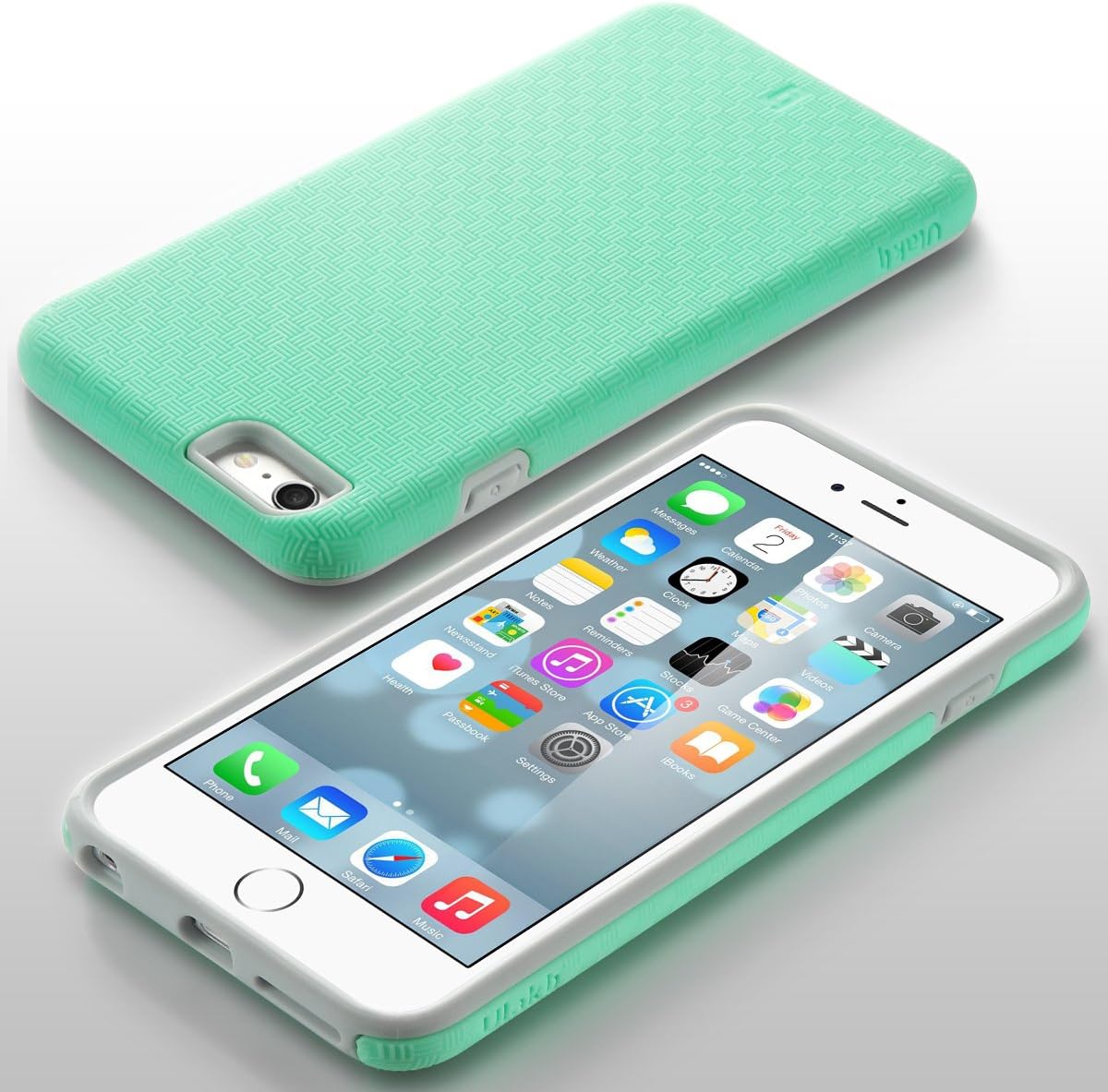 ULAK iPhone 6S Plus Case, iPhone 6 Plus Case,Slick Armor Dual Layer Design Hybrid Hard Case Cover for iPhone 6 Plus/ 6s Plus (Mint/Gray)