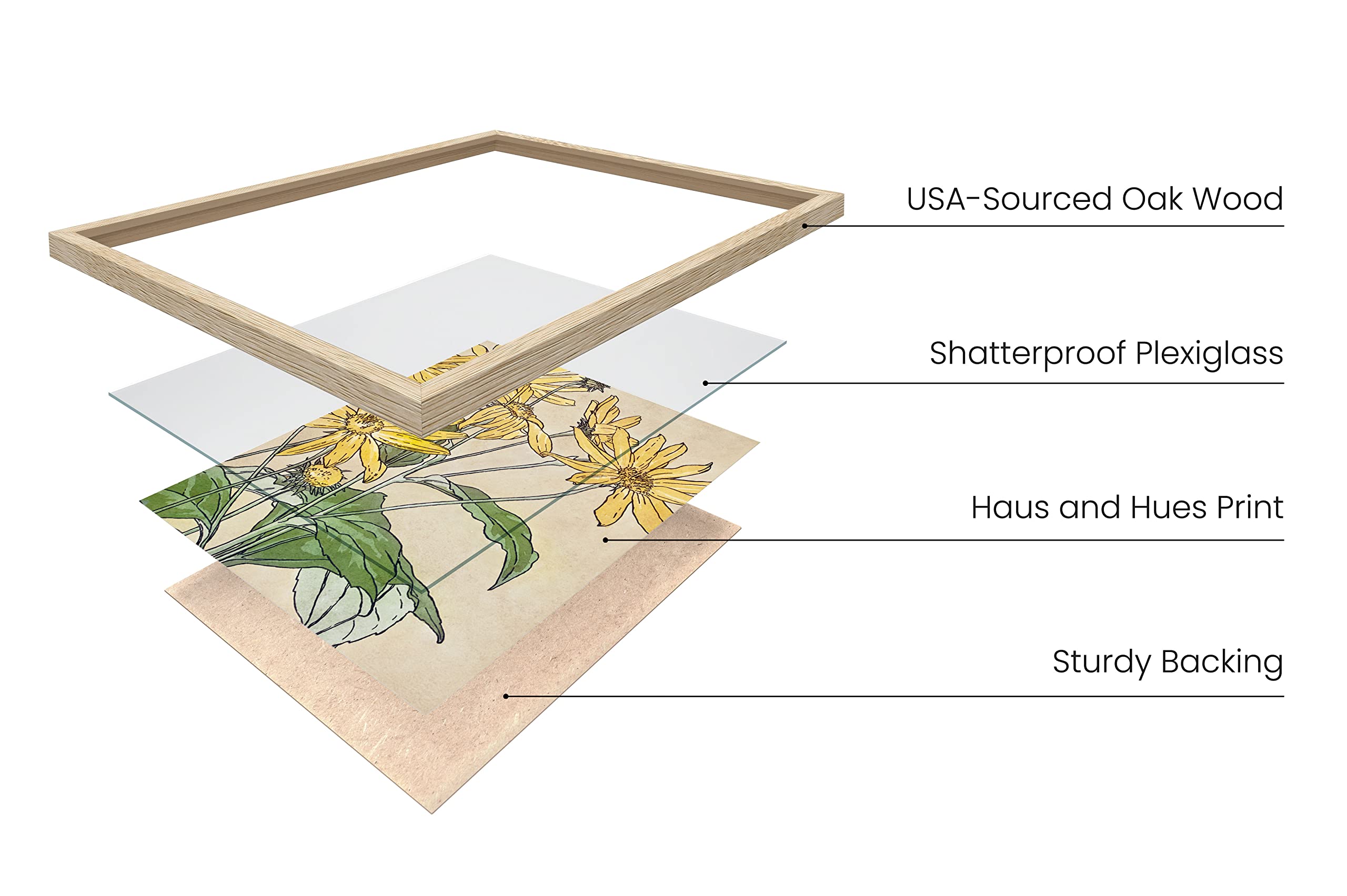 HAUS AND HUES Framed Vintage Wall Art – Matisse Floral Prints, Botanical Artwork, Retro Posters, Classic Vintage Art (Beige Frame)