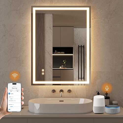 ENZE Smart LED Bathroom Mirror with Lights, 24 x 32