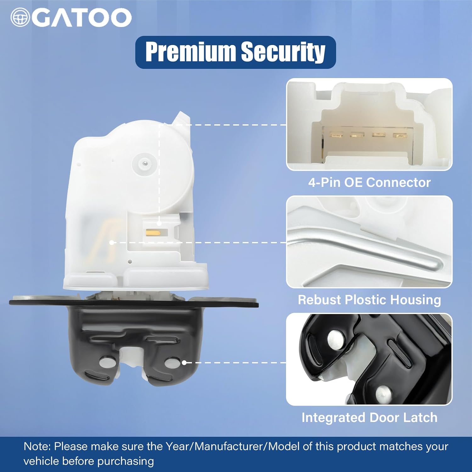 Trunk Lid Latch Tailgate Actuator Rear Gate Hatch Fit for Nissan Rogue 2008 2009 2010 2011 2012 2013, Murano 05-07, Versa 07-12, Infiniti EX35 08-12, Leaf 2007-2017 Liftgate Back Assembly 90502CA00C