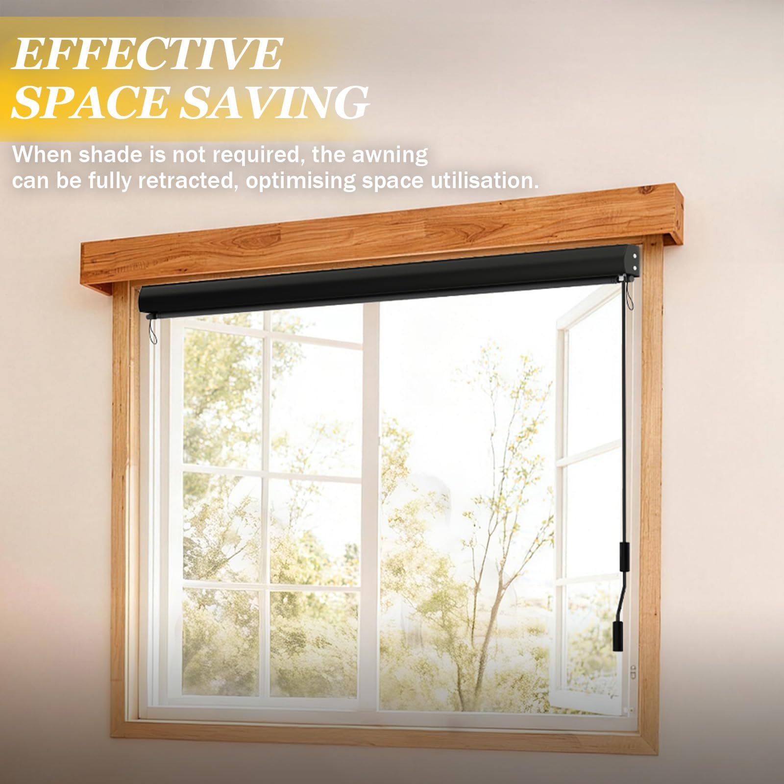 Verdego Toldo vertical exterior 160 x 250 cm, estor de protección solar exterior con manivela, protección visual, protección contra el viento, caja de toldo de aluminio, toldo vertical para balcón