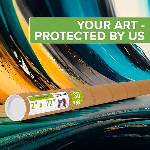 Miniatura 18 de Tubos de correo de papel kraft reforzado de 3 x 24 pulgadas, paquete de 4 tubos con 2 tapas cada uno, tubo de cartón fabricado en Estados Unidos