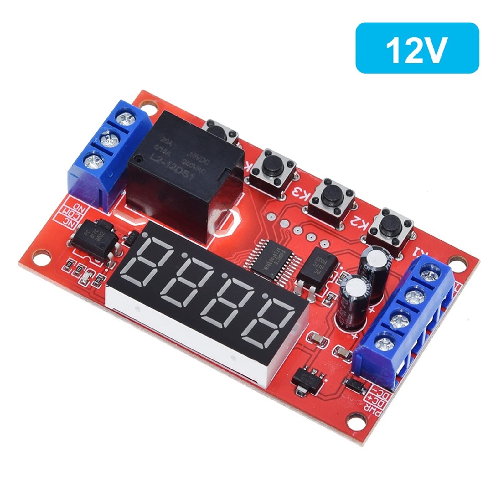 DC 5V 12V 24V 10A Modulo Relè di Ritardo Regolabile LED Temporizzazione Digitale Timer Delay Trigger Switch Interruttore Controllo del(12v)