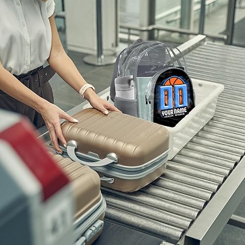 Miniatura 4 de Mochila transparente para niños y niños, bolsa de baloncesto personalizada de 17 pulgadas para escuela, viajes, gimnasio