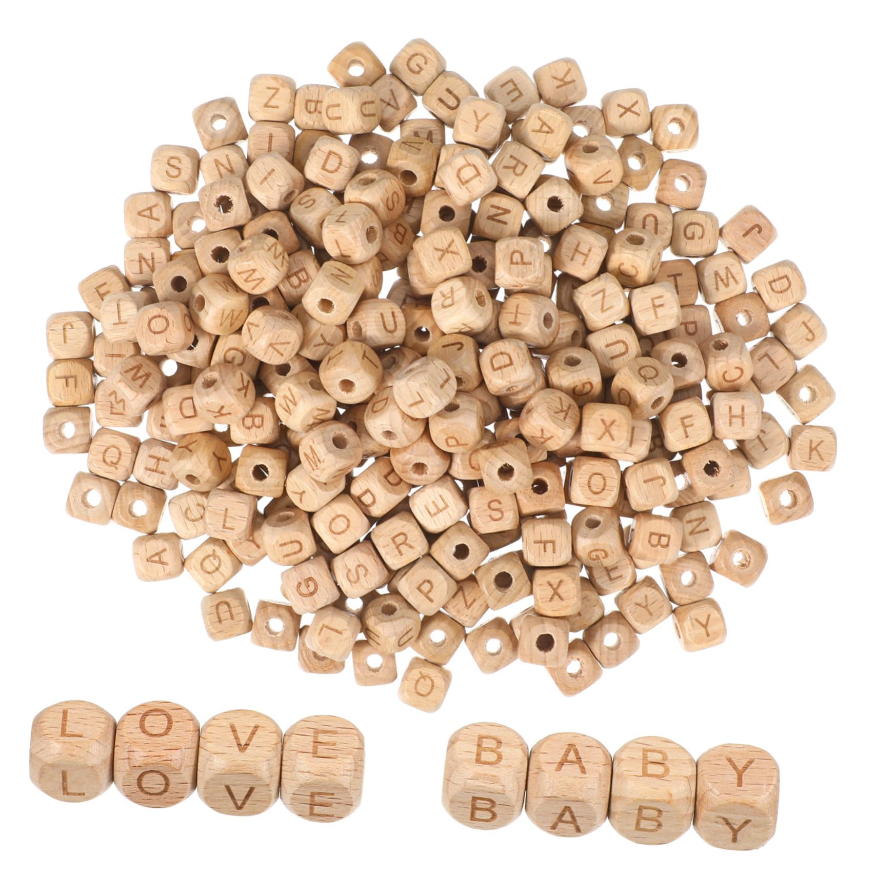 iplusmile 260pezzi Perline Di Legno Alfabeto Lettere Quadre Per Ciondoli Perline Di Legno Vocali Lettere Per Creazioni Di Gioielli e Progetti Fai Da Te