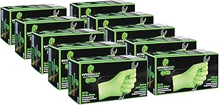 EPPCO Python Grip 6-Mil Nitrile Gloves Disposable Powder Free, Latex Free, Textured Superior Grip Glove for Mechanics, Auto-motive, Industrial Work, Lime Green, Large, Case of 1000