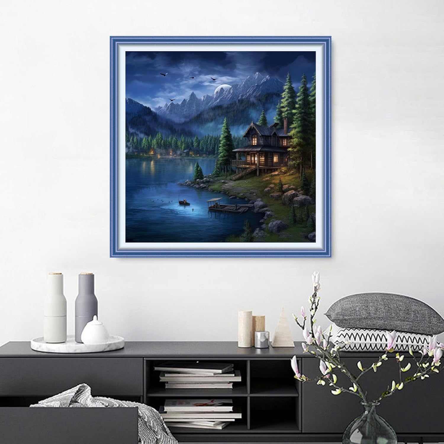 Findvoor Stamped Cross Stitch Kits for Beginners Full Range of Cross Stitching Embroidery Pattern for Adults, 11CT DIY Needlepoint Embroidery Starter Kits-Landscape 17.7x17.7 inch