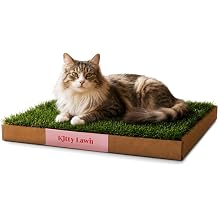 Kitty Lawn Real Grass Cat Lounger & Bed - Natural Grass Pad for Cats 24x16 | USA-grown real grass lounging pad for sunbathing and birdwatching, hand-cut in California for large and small indoor cats