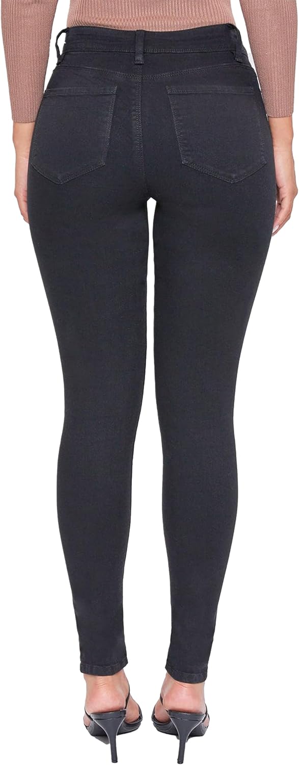 YMI Womens YMI Womens Basic 1-Button High-Rise Skinny Jean Made with Recycled Fibers - Image 3