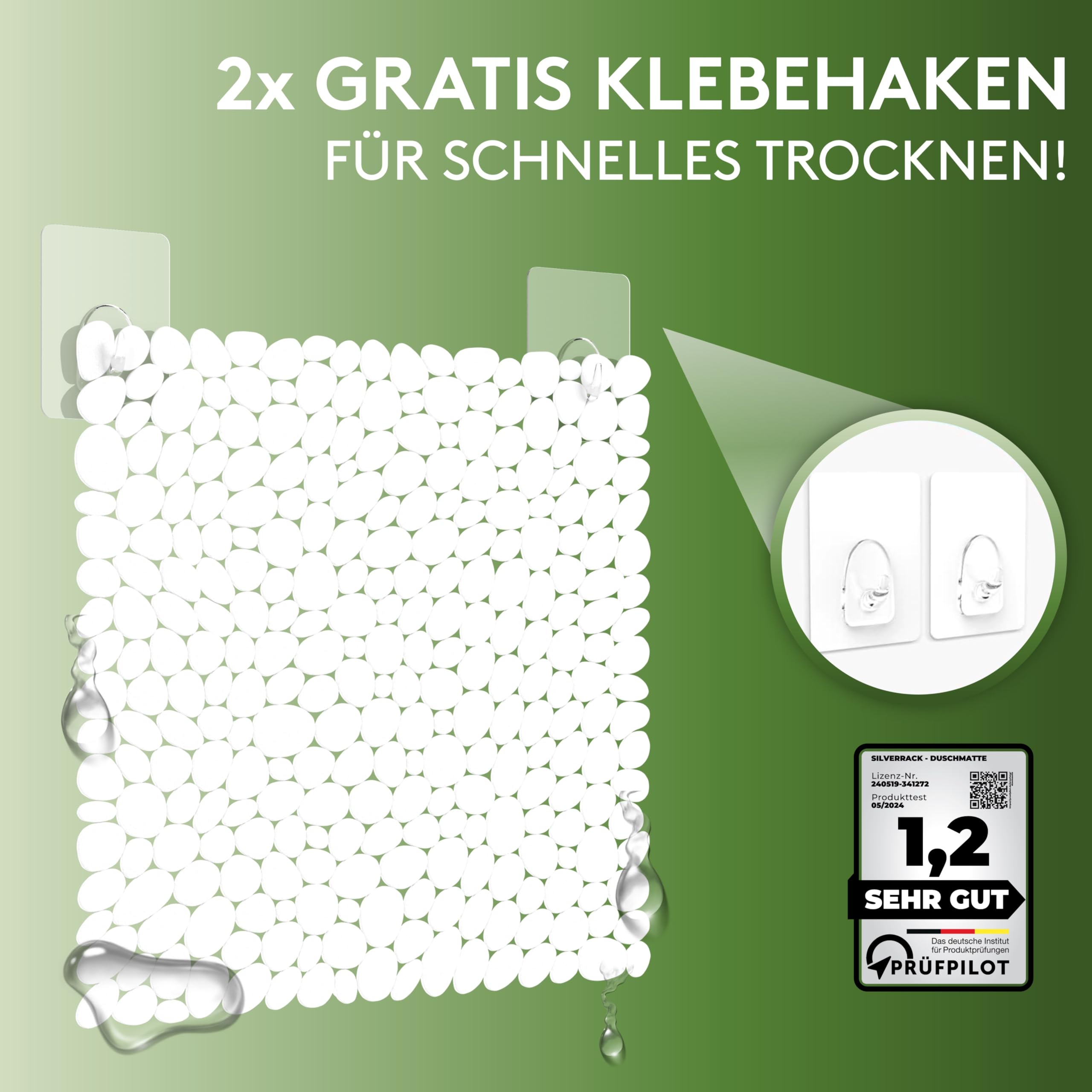 Tappetino Vasca Antiscivolo DermaSensitive - Blu, 100% Sicuro Per Bambini E Animali, Materiale TPE - Foto 11