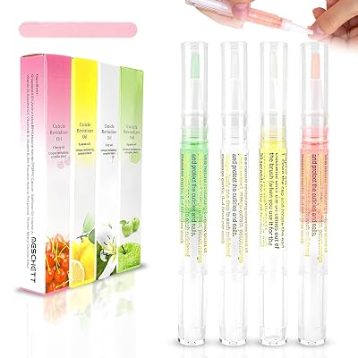 NAILWIND 4 Pcs Cuticle Oil Pens with Nail File for Nail Care, Nail Pen Oil with Natural Ingredients, Fingernails and Toe