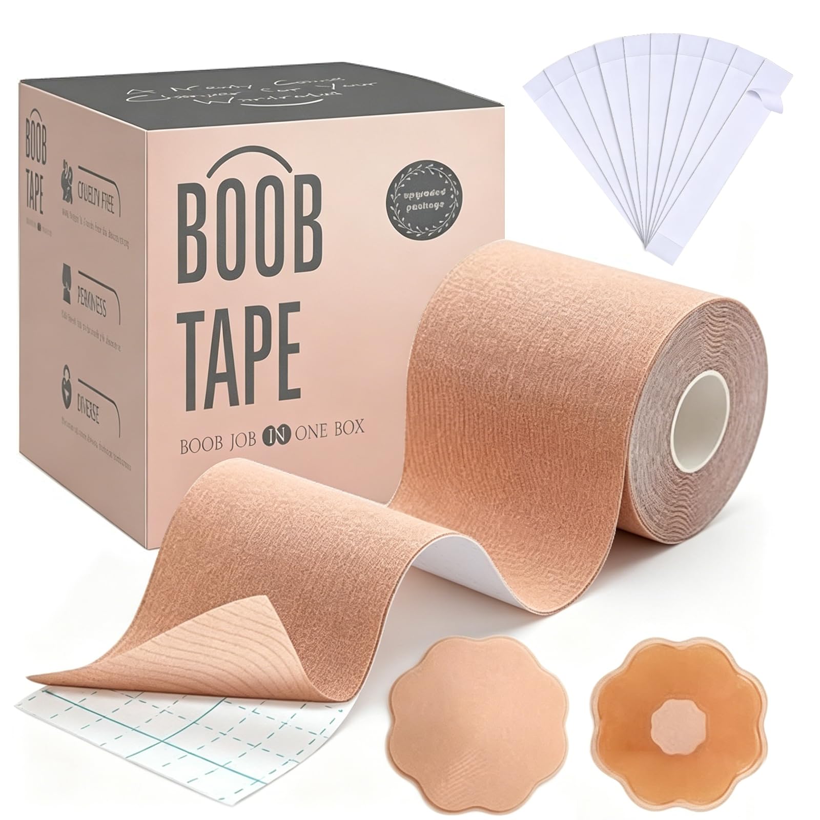 Tripsky XL Breast Lift Tape, BoobTape for Large Breasts,Body Tape for Fashion,Athletic Tape Boobtape &amp;NippleCover for A-G Cup