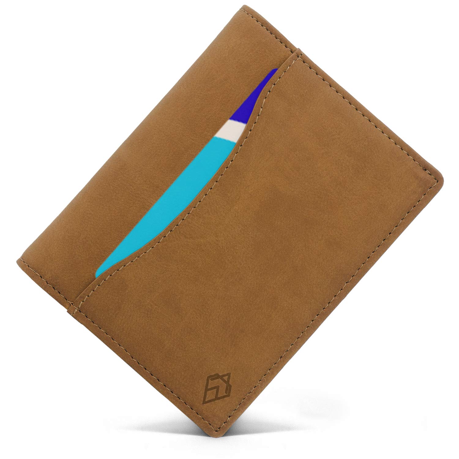 RFID Blocking Bifold Card Wallet with Pull Tab and Gift Box – Stylish 'Tap N Go' Mens Wallet – Credit Card Holder Wallets for Men (Oscar - Tan Edition)