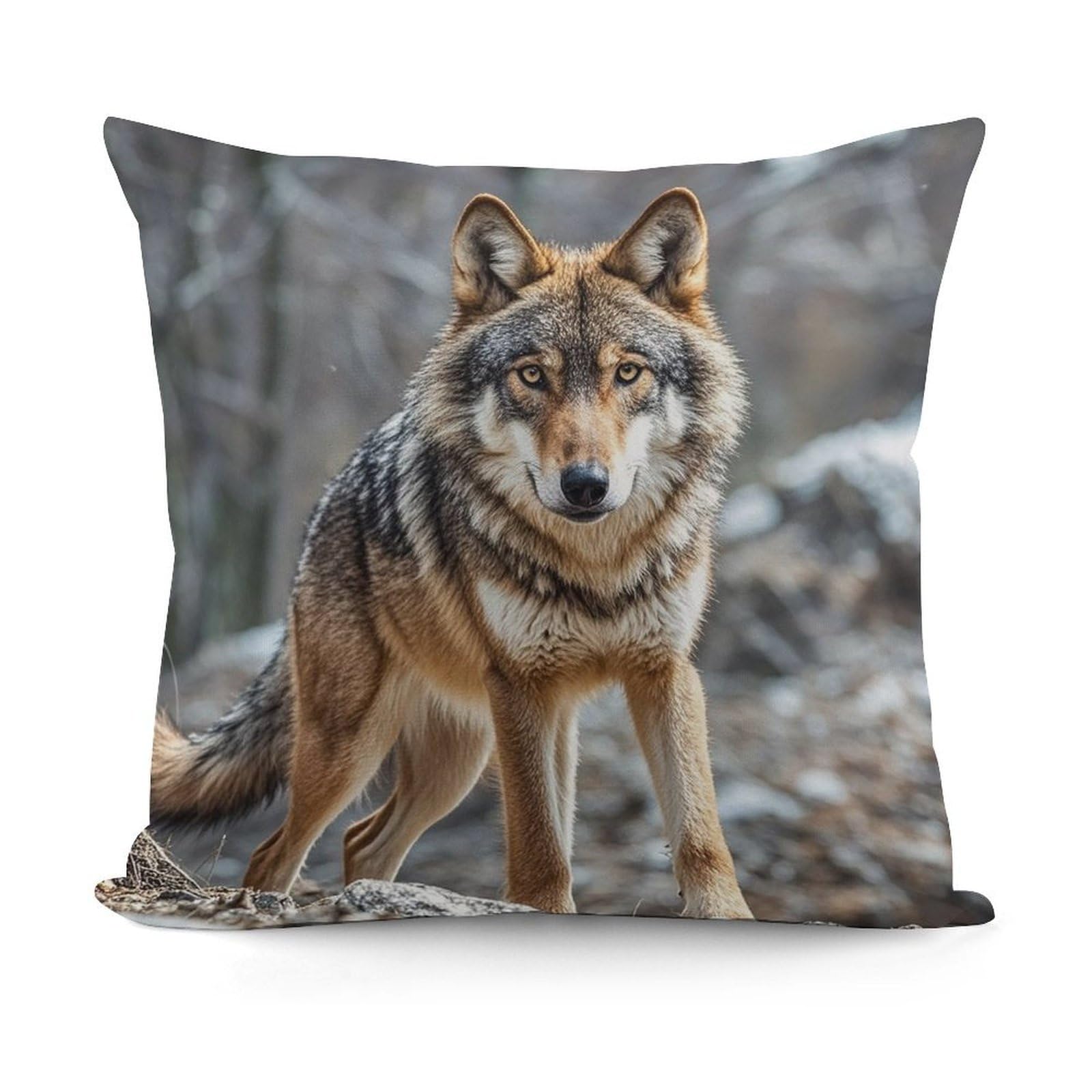 LZQPOEAS Wolf Throw Pillow Cover 18x18 in Breathable Square Pillow Case Cozy Soft Pillowcase Protector Fashion Modern Couch Cushion Case for Living Room Bed Sofa Decor