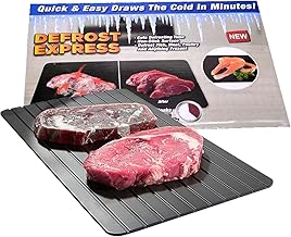 Thawing Plate Aluminum Alloy Quick Thawing Board Kitchen Tool for Freezing Quick Thawing Ingredients Such As Meat, Steak, Chicken and Fish-no Electricity, No Microwave (Black)