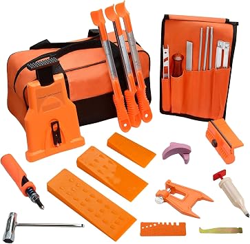 Chainsaw Sharpening Kit with Handy Storage Bag 20-Piece Sharpening Set for Wood, Bone, PVC, Tree Pruning, Camping, Toolbox, Bushcraft, Landscaping, Yard Maintenance, and Survival Tools