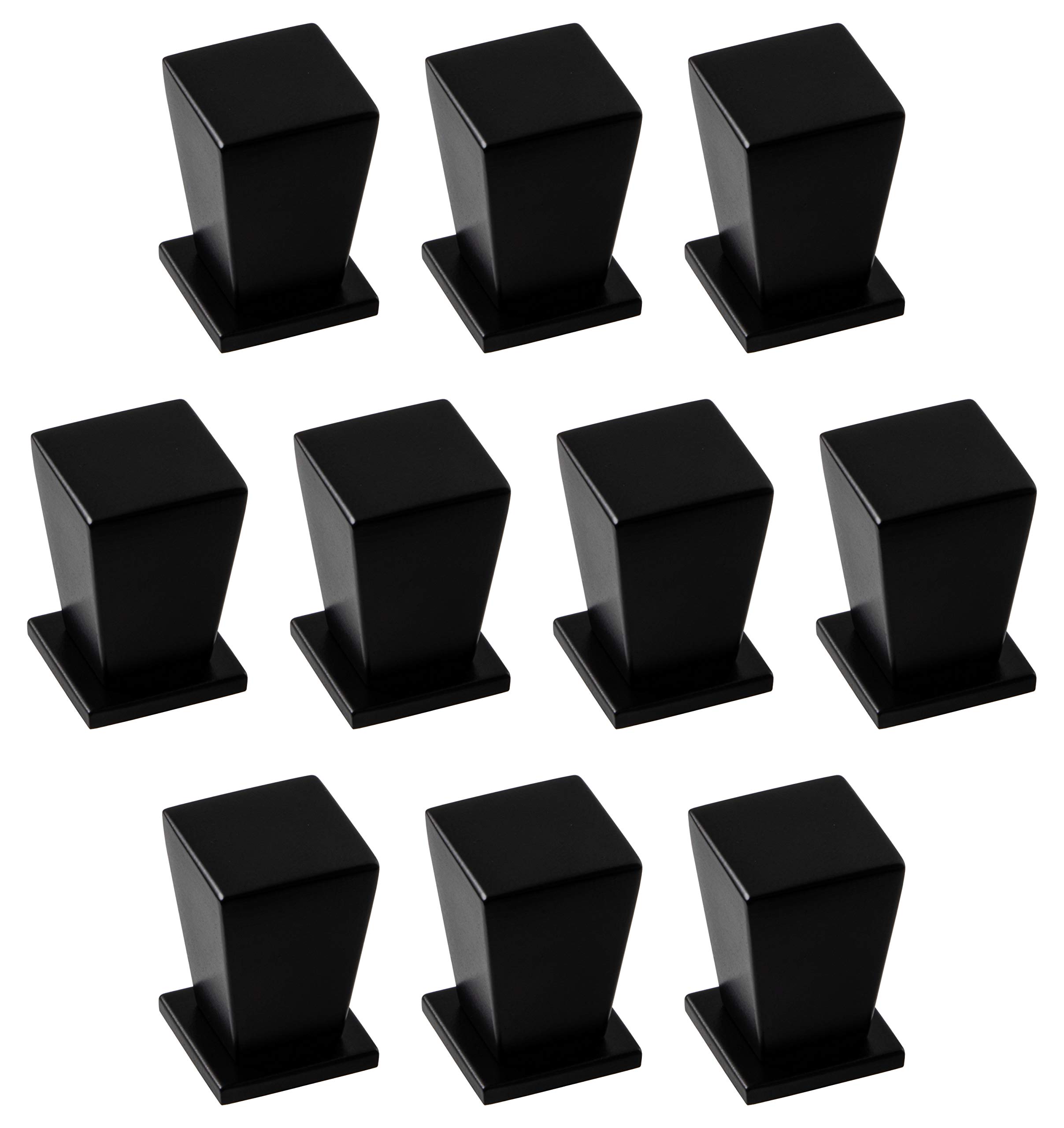 Poignée de meuble rectangulaire métal noir mat bouton tiroir placard cuisine
