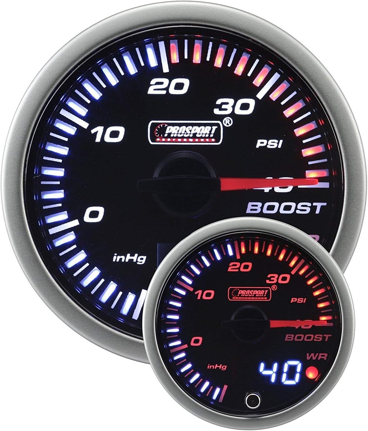Boost Gauge- Electrical Amber/White JDM Series 52mm (2 1/16")
