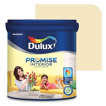 Dulux Promise Interior Emulsion Paint (10L, Delicate Yellow) | Brighter & Longer-Lasting Colors | Rich Finish | Chroma Brite Technology | Anti-Chalk | Water-Based Acrylic Paint