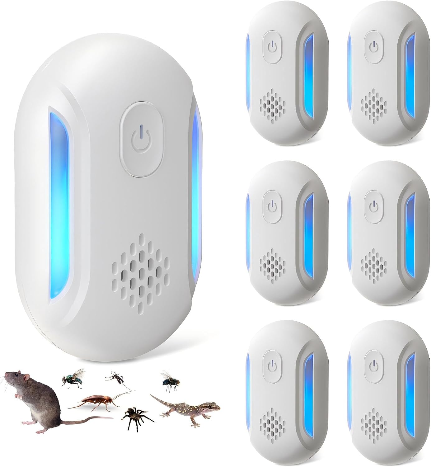 2026 Upgraded 2-Mode Ultrasonic Pest Repeller, 6-Pack Pest Repellent Ultrasonic Plug in for Mice, Roaches, Geckos and Spiders, Indoor Ultrasonic Rodent Repeller