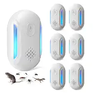 2026 Upgraded 2-Mode Ultrasonic Pest Repeller, 6-Pack Pest Repellent Ultrasonic Plug in for Mice, Roaches, Geckos and Spiders, Indoor Ultrasonic Rodent Repeller, White