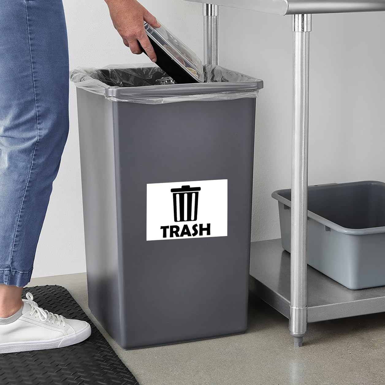 Trash Recycle Compost Stickers Set of 3 Recycle Sticker Vinyl Decal for Recycle Bin, Compost Bin, Trash Can Symbol to Organize Garbage containers Trash Can (Recycle&Trash&Compost White, 10x7inch)