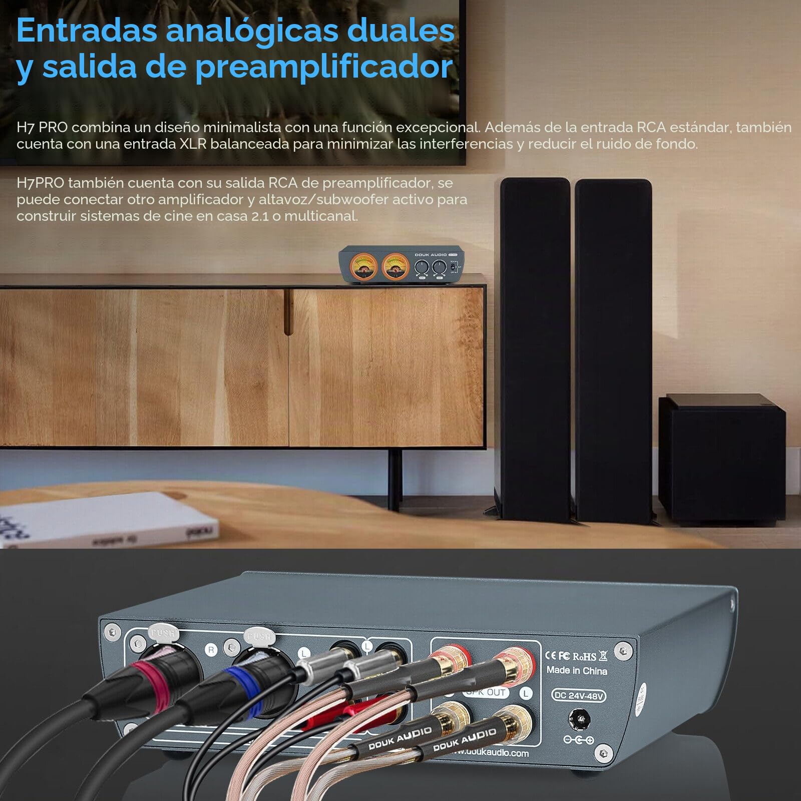 Douk Audio H7PRO TPA3255 - Amplificador de alta fidelidad digital con amplificador estéreo para casa, 300 W