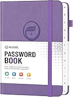 Vista 7 de Libro de contraseñas con pestañas alfabéticas, protector de contraseñas de tapa dura, organizador de cuaderno de contraseñas para computadora e