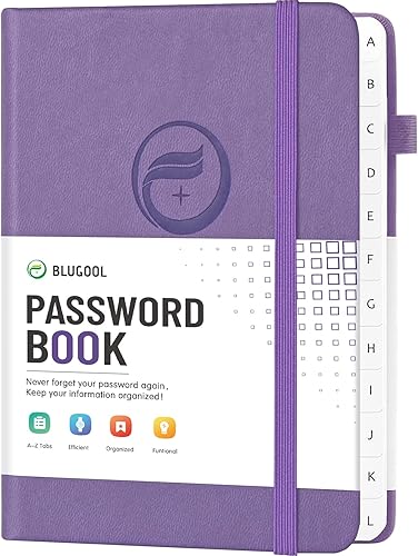 Libro de contraseñas con pestañas alfabéticas, protector de contraseñas pequeño de tapa dura, organizador de cuadernos de contraseñas para