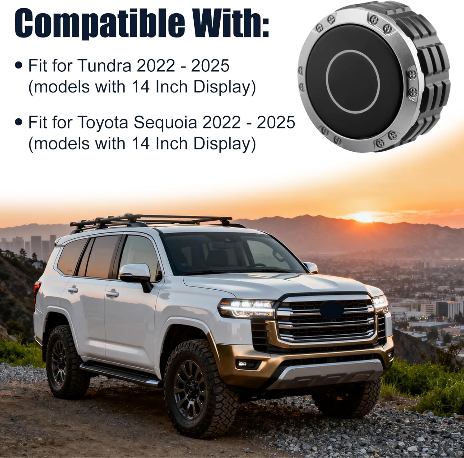 Volume Knob Replacement Compatible with 2022-2025 Toyota Tundra & Sequoia, Radio Power Control Knob Replacement for Tundra & Sequoia with 14" Display, OE Replace# 86128-0C060