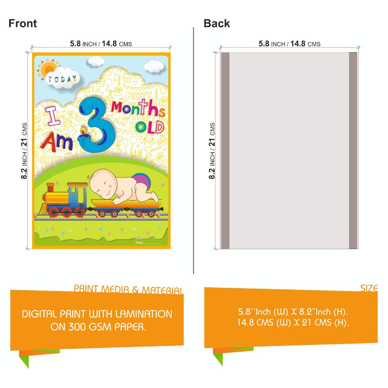 VantageKart Newborn Baby Monthly Milestone Cards Set of 16 | A5 Photo Props & Memory Cards | Baby Shower for Mom, Dad & Parents-to-Be | Monthly Age Milestones Gift