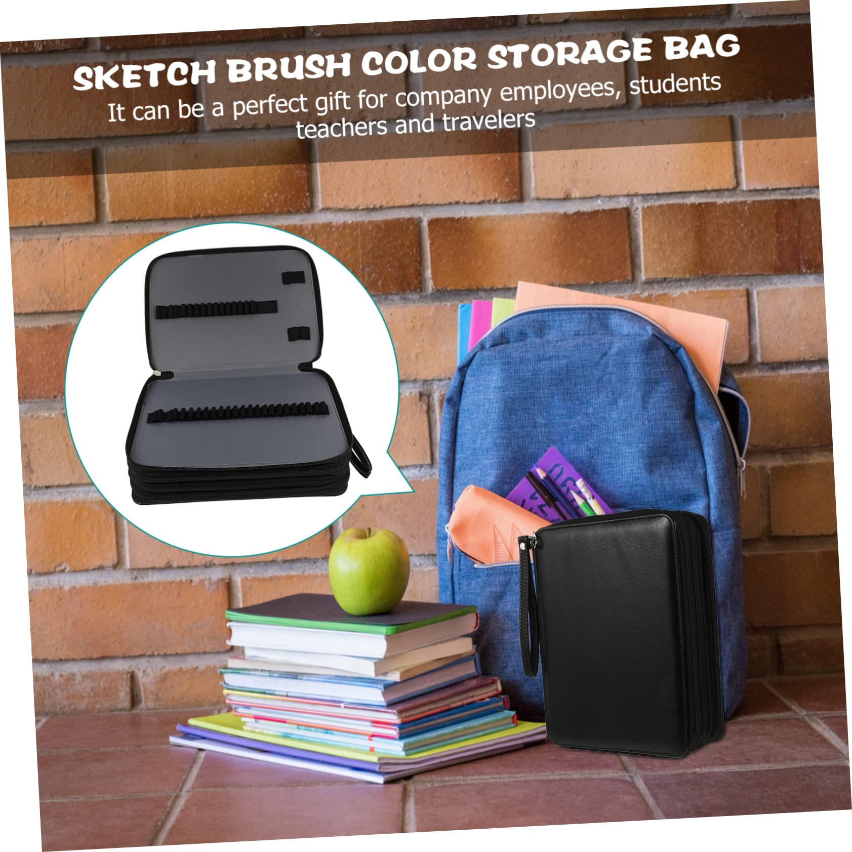 STOBOK Pochette Multiuso Per Matite e Pennelli Borsa Da Disegno Portatile Con Capacità e Design Elegante Per Artisti e Studenti