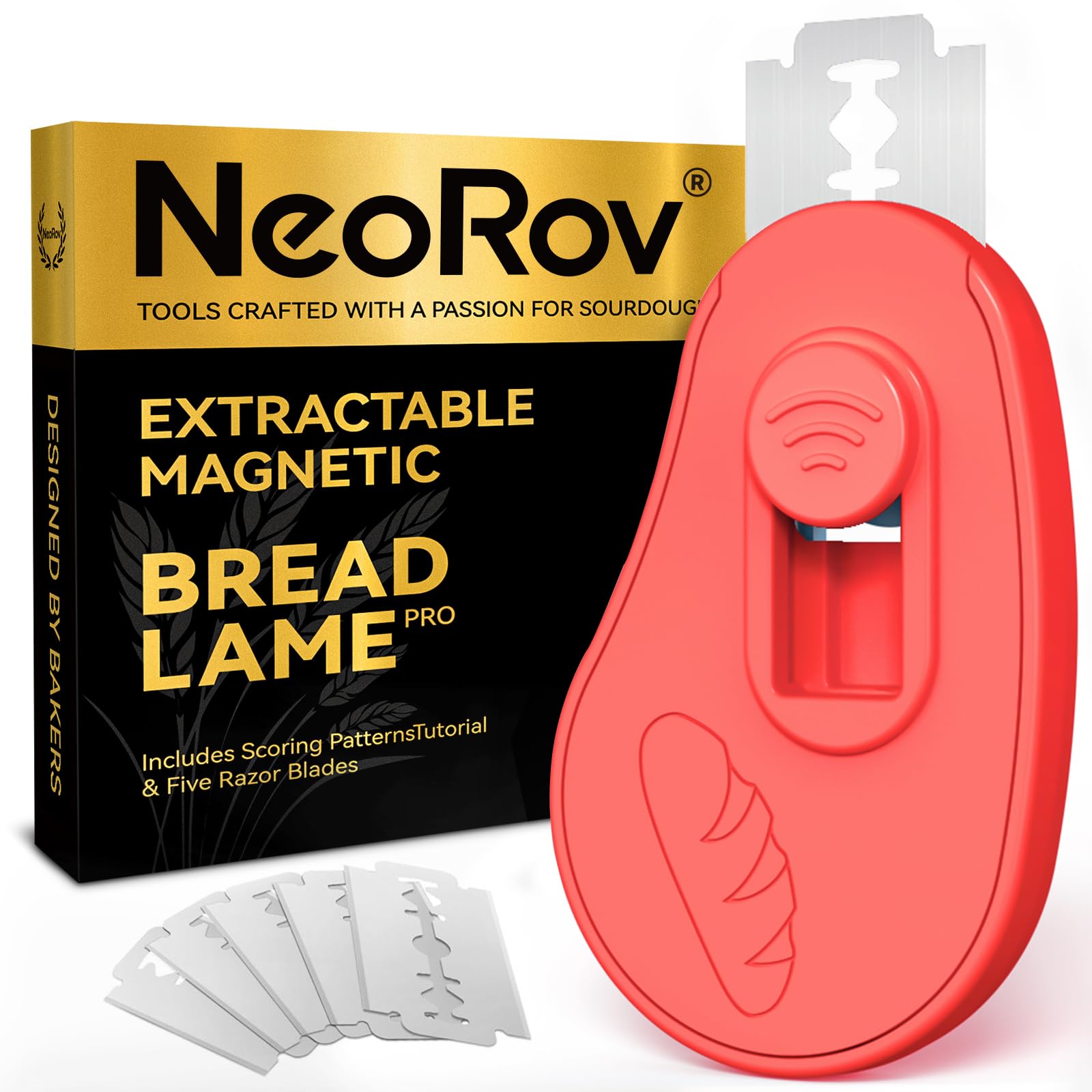 Scoring Razor Snapklik.com : NeoRov Extractable & Magnetic Bread Lame Dough Scoring ...