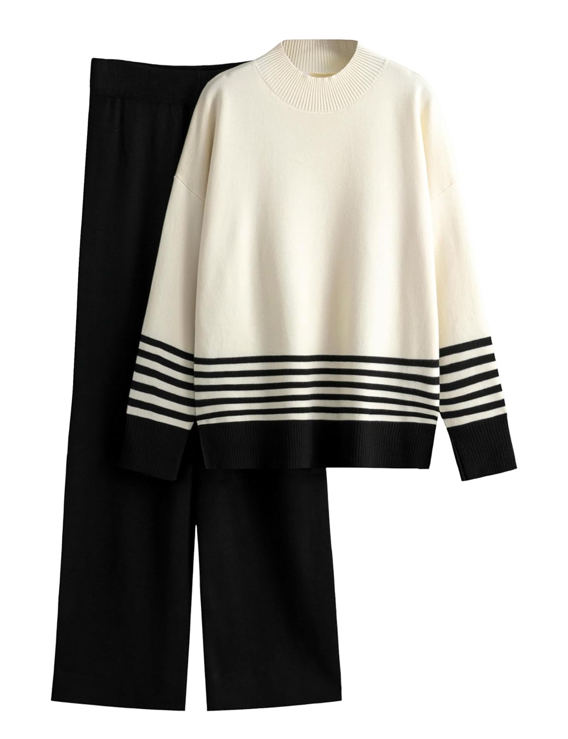 Tanming Knitted Lounge Set, Wide-Leg Pants