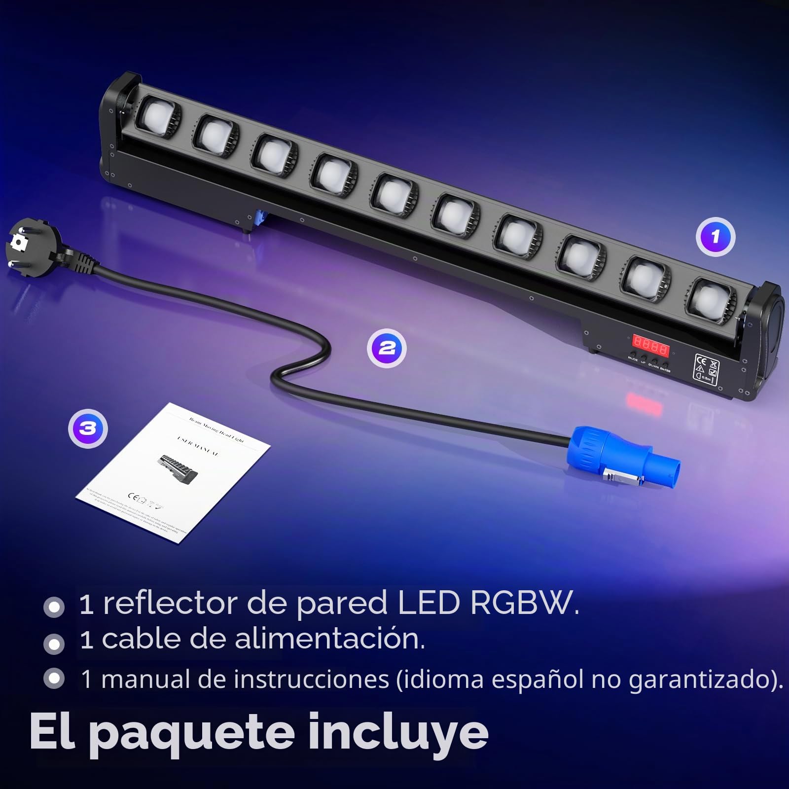 250 W Swing Dot Beam Wall Washer Light 10 pezzi * 25 W LED RGBW 4 in 1 Wall Washer Light 7/13/43CH Channel Adatto per feste a casa, KTV Club Bar Matrimoni DJ