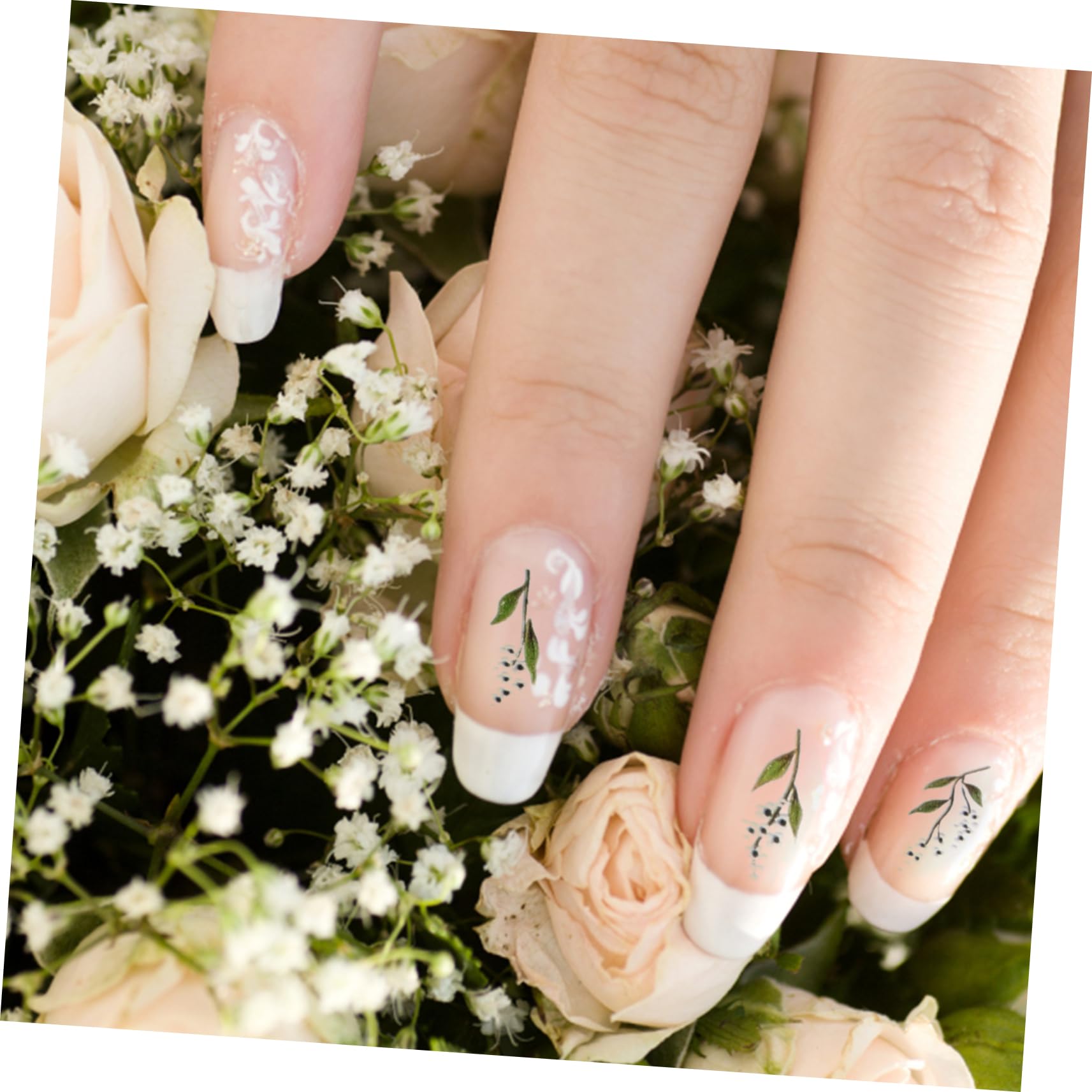 MAGICLULU 15hojas Pegatinas De Uñas Autoadhesivas Flores Embossed Decoración Floral Para Manicura Bodas y Pack Diseño