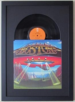 Record Album LP Frame Display Featuring Black Matting Juke Box Style Design and a Solid Wood Black Frame 45% UV Glass Easy Mount Frames For Hanging On The Wall