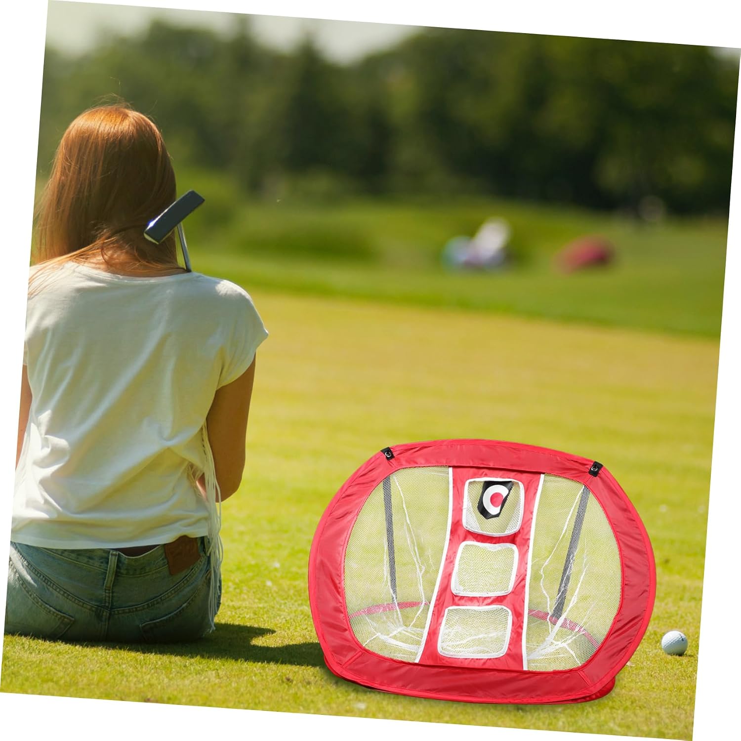 Portable Golf Chipping Net Training Tool for Chipping Skills Practice Lightweight Design for Golf Enthusiasts for Backyard and Garage Use